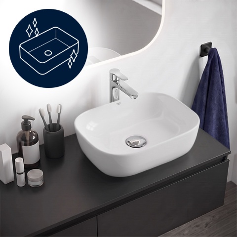 UMYWALKA NABLATOWA CERAMICZNA PROSTOKĄTNA MILO-WH-370 BIAŁY POŁYSK 37x25 CM