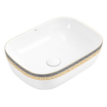 UMYWALKA NABLATOWA CERAMICZNA PROSTOKĄTNA MILO-WH-MOD2-455 BIAŁY POŁYSK 45x32 CM
