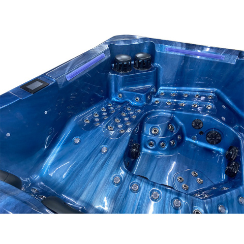 JACUZZI OGRODOWE WANNA SPA743 NIEBIESKA FALA OCEANU OBUDOWA ANTRACYT 220x220 CM