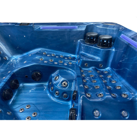 JACUZZI OGRODOWE WANNA SPA743 NIEBIESKA FALA OCEANU OBUDOWA ANTRACYT 220x220 CM