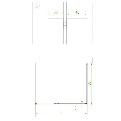 KABINA PRYSZNICOWA PROSTOKĄTNA BS16A CZARNA 100x90 CM