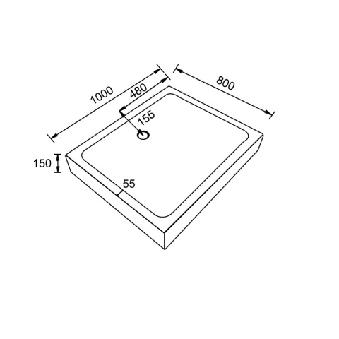 KABINA PRYSZNICOWA PROSTOKĄTNA Z BRODZIKIEM KZ103A/SXL03C CHROM/CZARNY 100x80 CM