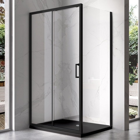 KABINA PRYSZNICOWA PROSTOKĄTNA Z BRODZIKIEM KZ104C/SXL04C CZARNA/CZARNY 120x90 CM