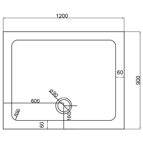 KABINA PRYSZNICOWA PROSTOKĄTNA Z BRODZIKIEM KZ104C/ST04C CZARNA/BIAŁY 120x90 CM