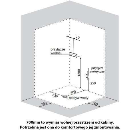 KABINA PRYSZNICOWA Z HYDROMASAŻEM WSH7101 90x90 CM