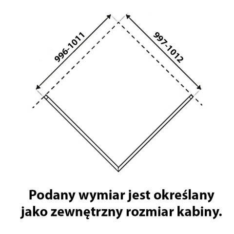 KABINA PRYSZNICOWA KWADRATOWA KZ01D CHROM 100x100 CM