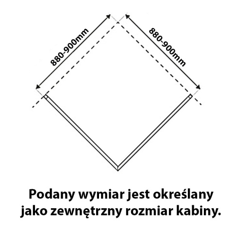 KABINA PRYSZNICOWA KWADRATOWA Z BRODZIKIEM BL30B/ST02B CZARNA/BIAŁY 90x90 CM