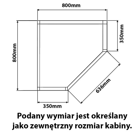 KABINA PRYSZNICOWA PIĘCIOKĄTNA KZ10A CHROM 80x80 CM