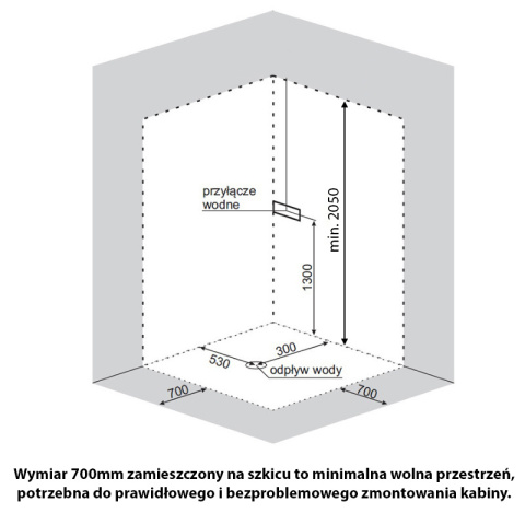 KABINA PRYSZNICOWA PÓŁOKRĄGŁA Z BRODZIKIEM WSH304A MAT CHROM 80x80 CM