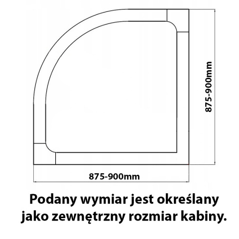 KABINA PRYSZNICOWA PÓŁOKRĄGŁA KZ4050C CHROM 90x90 CM