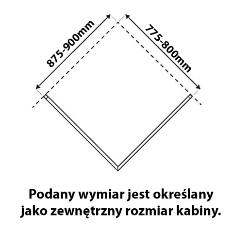 KABINA PRYSZNICOWA KWADRATOWA KZ4051C CHROM 90x90 CM