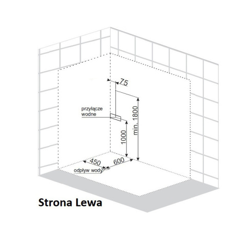 KABINA PRYSZNICOWA Z HYDROMASAŻEM WSH7306L LEWA 120x80 CM