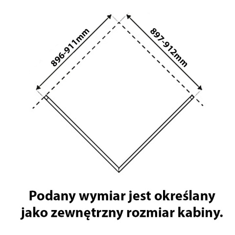 KABINA PRYSZNICOWA KZ01C 90x90 SZKŁO 6MM UCHYLNA +ST02B 90x90