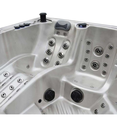 JACUZZI OGRODOWE WANNA SPA340 CAPPUCCINO OBUDOWA NATURALNA DESKA 220x220 CM