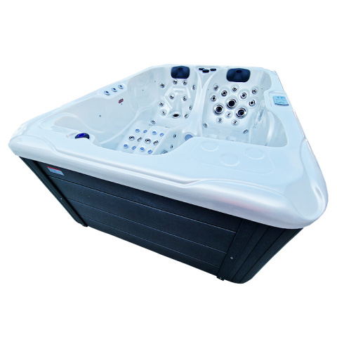 JACUZZI OGRODOWE WANNA SPA102 BIAŁA PERŁA OBUDOWA SZARA 210x160 CM