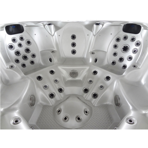 JACUZZI OGRODOWE WANNA SPA206 BIAŁA PERŁA OBUDOWA SZARA 230x230 CM