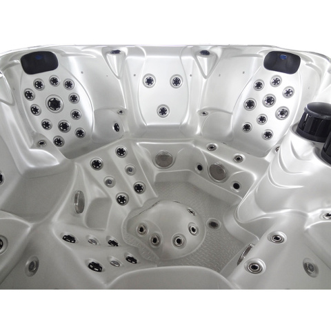 JACUZZI OGRODOWE WANNA SPA206 BIAŁA PERŁA OBUDOWA SZARA 230x230 CM