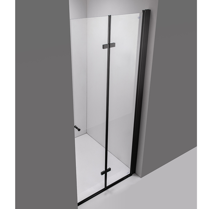 Drzwi prysznicowe łamane SH01F Czarna Black 130