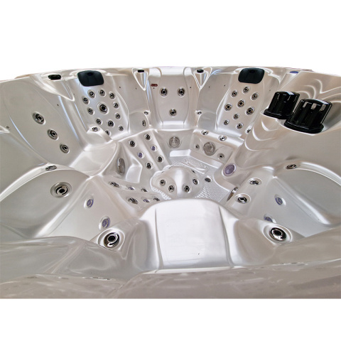 JACUZZI OGRODOWE WANNA SPA206 BIAŁA PERŁA OBUDOWA SZARA 230x230 CM