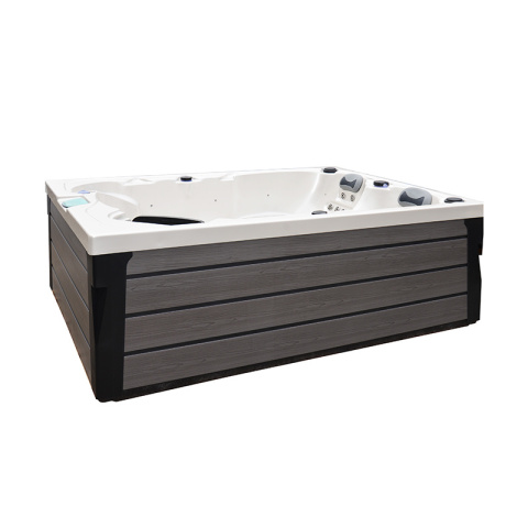 JACUZZI OGRODOWE WANNA SPA341 BIAŁA PERŁA OBUDOWA SZARA DESKA 220x156 CM