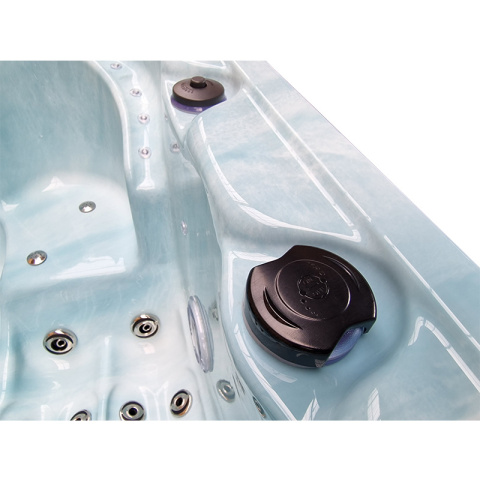 JACUZZI OGRODOWE WANNA SPA341 JASNA FALA OCEANU OBUDOWA CMIENA SZARA DESKA 220x156 CM