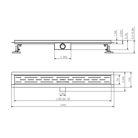 ODPŁYW LINIOWY DL01 FIX G1 SATIN 50 CM