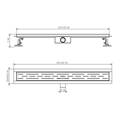 ODPŁYW LINIOWY DL01 FIX G1 SATIN 70 CM