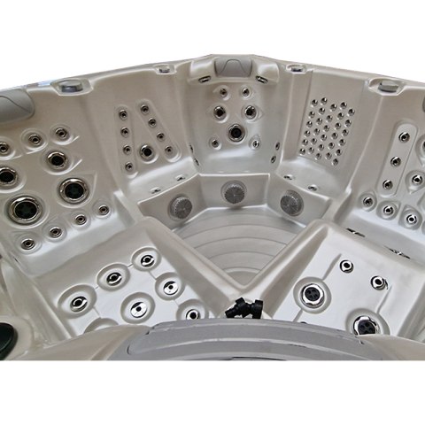 JACUZZI OGRODOWE WANNA SPA561 BIAŁA PERŁA OBUDOWA ANTRACYT 210x210 CM