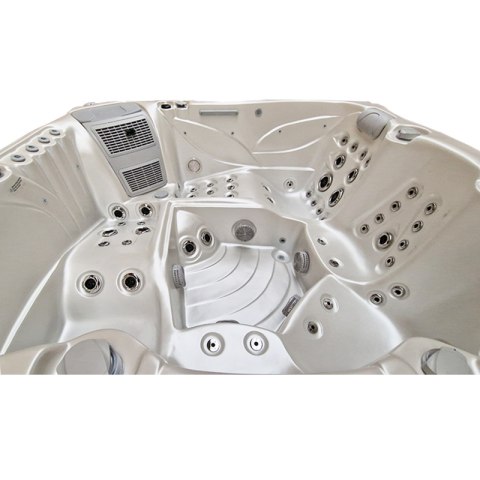 JACUZZI OGRODOWE WANNA SPA561 BIAŁA PERŁA OBUDOWA ANTRACYT 210x210 CM