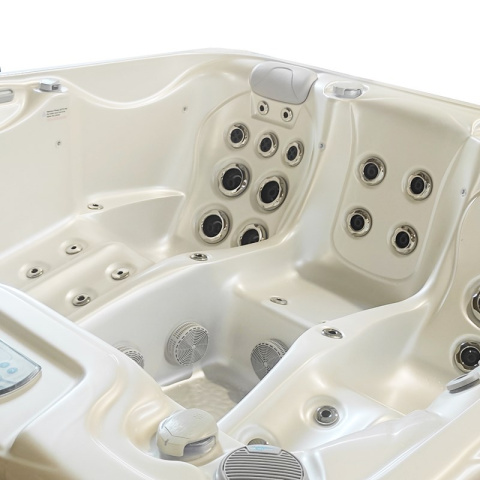 JACUZZI OGRODOWE WANNA SPA566 FULL BIAŁA PERŁA OBUDOWA ANTRACYT 200x200 CM