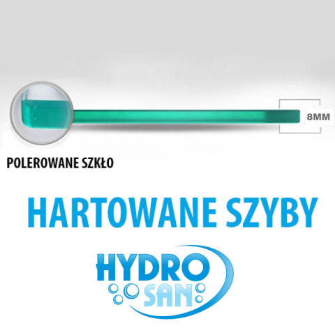 ŚCIANKA PRYSZNICOWA SH04C CZARNA 90 CM 8 MM