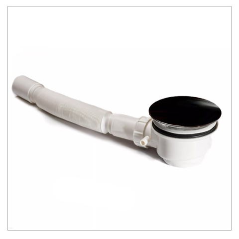 SYFON BRODZIKOWY KANALIZACYJNY ODPŁYW SF90 CZARNY FI 90