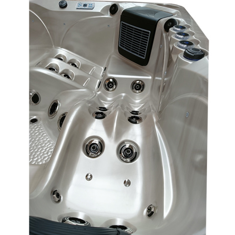 JACUZZI OGRODOWE WANNA SPA345 CAPPUCCINO OBUDOWA SZARA 220x220 CM