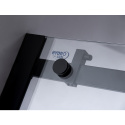Drzwi Prysznicowe Przesuwne SH03B Czarne 95-100cm szkło 8mm+SXL02C Biały