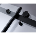 Drzwi Prysznicowe Przesuwne SH03B Czarne 95-100cm szkło 8mm+SXL02C Biały