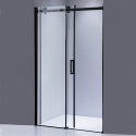 Drzwi Prysznicowe Przesuwne z brodzikiem SH03B Czarne 95-100cm szkło 8mm+ST04A Biały