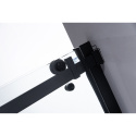 Drzwi Prysznicowe Przesuwne z brodzikiem SH03B Czarne 95-100cm szkło 8mm+ST04A Biały
