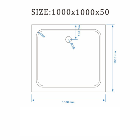 BRODZIK PRYSZNICOWY KWADRATOWY SLIM ST06A CZARNY 100x100 CM