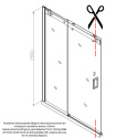 Drzwi Prysznicowe Przesuwne z brodzikiem SH03B Czarne 95-100cm szkło 8mm+SXL03C Czarne
