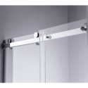 Drzwi Prysznicowe Przesuwne z brodzikiem SH03C Chrom 105-110cm szkło 8mm+ST03B czarny