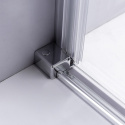 Drzwi Prysznicowe Przesuwne z brodzikiem SH03C Chrom 105-110cm szkło 8mm+ ST04B biały