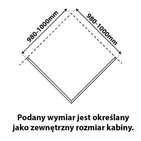 KABINA PRYSZNICOWA KWADRATOWA Z BRODZIKIEM KZ1290C/SXL02C CHROM/CZARNY 100x100 CM