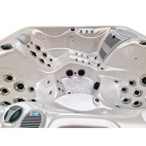 JACUZZI OGRODOWE WANNA SPA565 BIAŁA PERŁA OBUDOWA SZARA 170x210 CM