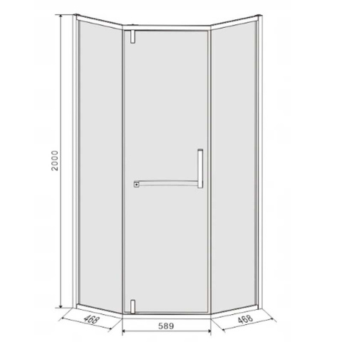 KABINA PRYSZNICOWA PIĘCIOKĄTNA Z BRODZIKIEM KZ4026B/ST07B CZARNA/CZARNY 90x90 CM