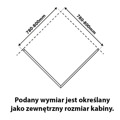 KABINA PRYSZNICOWA KWADRATOWA Z BRODZIKIEM KZ1390A/SXL02A CHROM/BIAŁY 80x80 CM