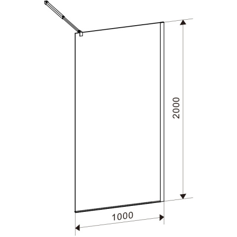 ŚCIANKA PRYSZNICOWA SH07D ZŁOTA 100 CM 8 MM