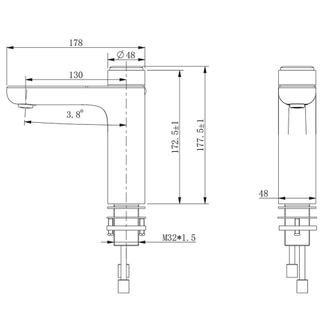 BATERIA UMYWALKOWA ŁAZIENKOWA F06A CHROM LCD