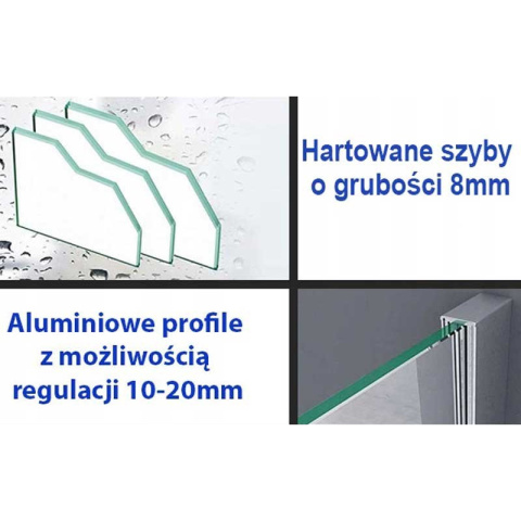 KABINA PRYSZNICOWA PROSTOKĄTNA KZ203C ZŁOTA 120x80 CM