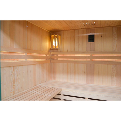 SAUNA FIŃSKA WYSOKOTEMPERATUROWA Z PIECEM OSLO5/HARVIA 6KW 4-5 OSOBOWA 180x160 CM