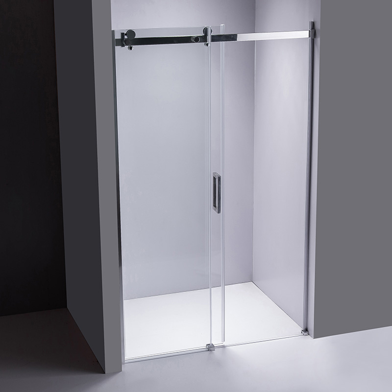 Drzwi prysznicowe z brodzikiem Przesuwne 115-120 SH03D Chrom + ST06C Biały